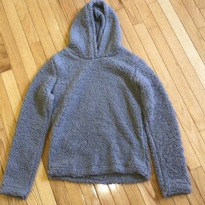 Furry grey active hoodie.(NEVER WORN)